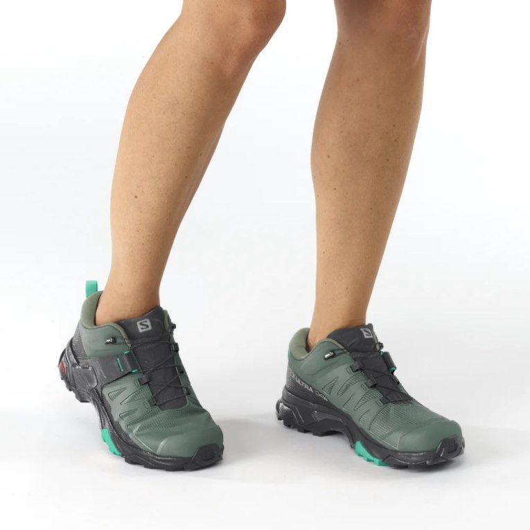 Tenis Senderismo Salomon X Ultra 4 GTX Mujer Verdes Negros | MX LNIO153